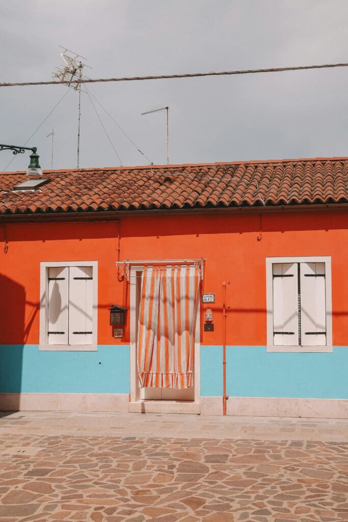 House with colorful roof