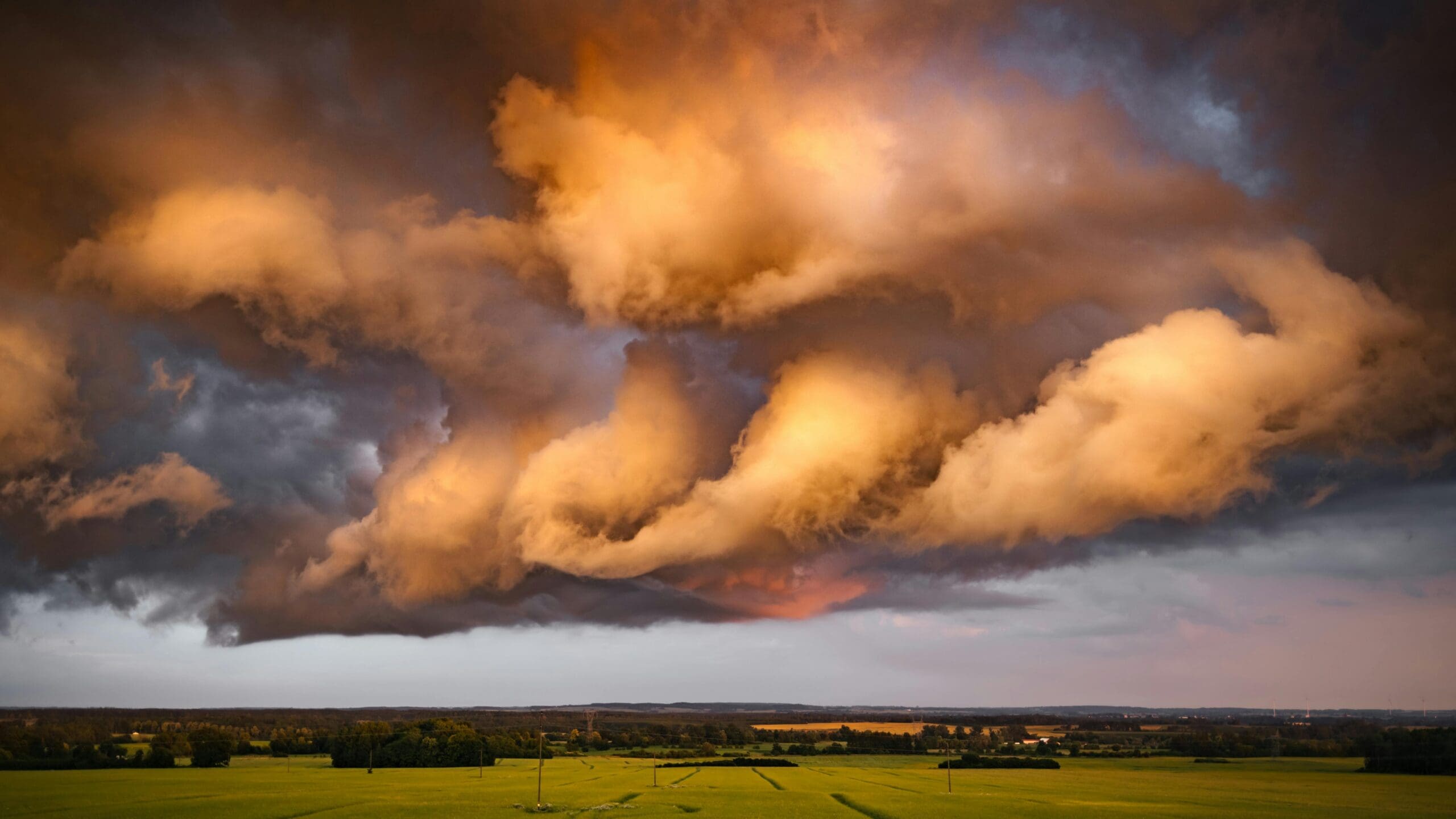 Clouds over plain