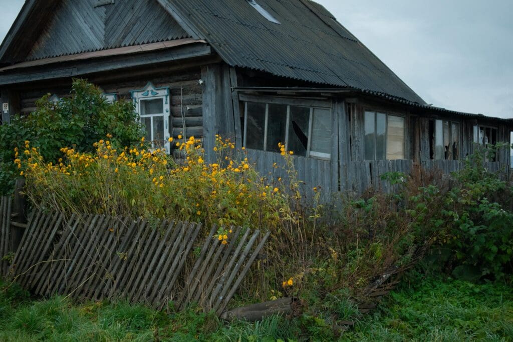 dark house with dark roof