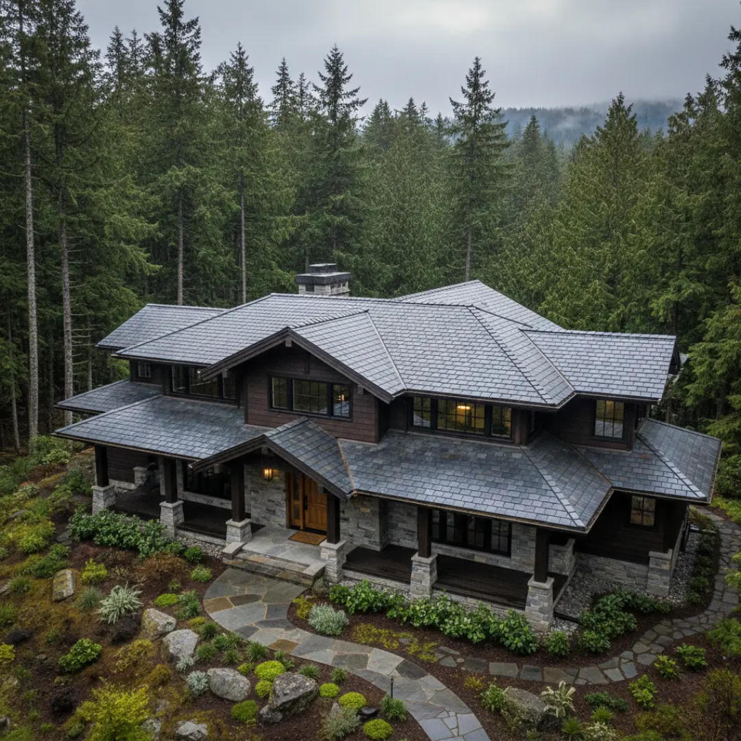 Black architectural shingles